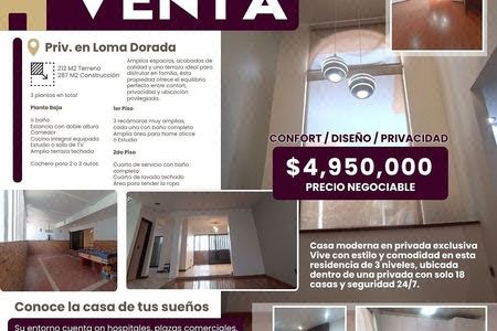 Casa en venta en Loma Dorada · 4 recámaras